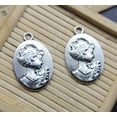 thumbnail image 5 of U8MO 10~30pc Retro Beautiful Women Alloy Charms Pendant Jewelry Making DIY 31*20mm-4pcs, 5 of 8