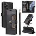 thumbnail image 1 of FOXDOCK Funda tipo Cartera para iPhone 16 Pro – Cubierta de Cuero PU con Múltiples Ranuras, Bolsillo para Efectivo y Correa de Muñeca, 1 of 6