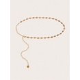 thumbnail image 2 of 1pc Women's Hollow-Out Floral Shape Waist Chain With Rhinestone Details, Can Be Paired With Dresses For Daily Wear, 2 of 5
