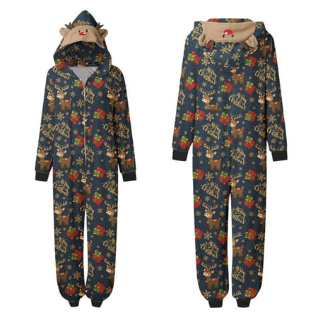 

Family Matching Clothing Casusal Mommy Romper For Christmas Pajamas Cute Big Headed Deer Print Pjs Plaid Long Sleeve Jumpsuit Soft Holiday Sleepwear Matching Clothing Set