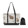 thumbnail image 7 of FORMRS Canvas Laptop Tote Bag for Women with 15.6" Computer Compartments Shoulder Handbag, Light Gray Bears, 7 of 7