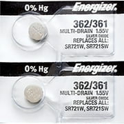 2 x Energizer 362 Watch Batteries, SR721SW or 361 Battery