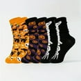 thumbnail image 2 of Monebena 5 Pcs Men's Halloween Socks Pumpkins Bats Novelty Halloween Socks Fuzzy Funny Pumpkin Bat Horror Socks for Women M01, 2 of 7