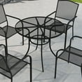 thumbnail image 6 of Mondawe 36"x 36" Steel Mesh Round Outdoor Dining Table 4-6 Seats with 1.9 inch umbrella hole for Porch Gathering, Afternoon Tea, 6 of 8