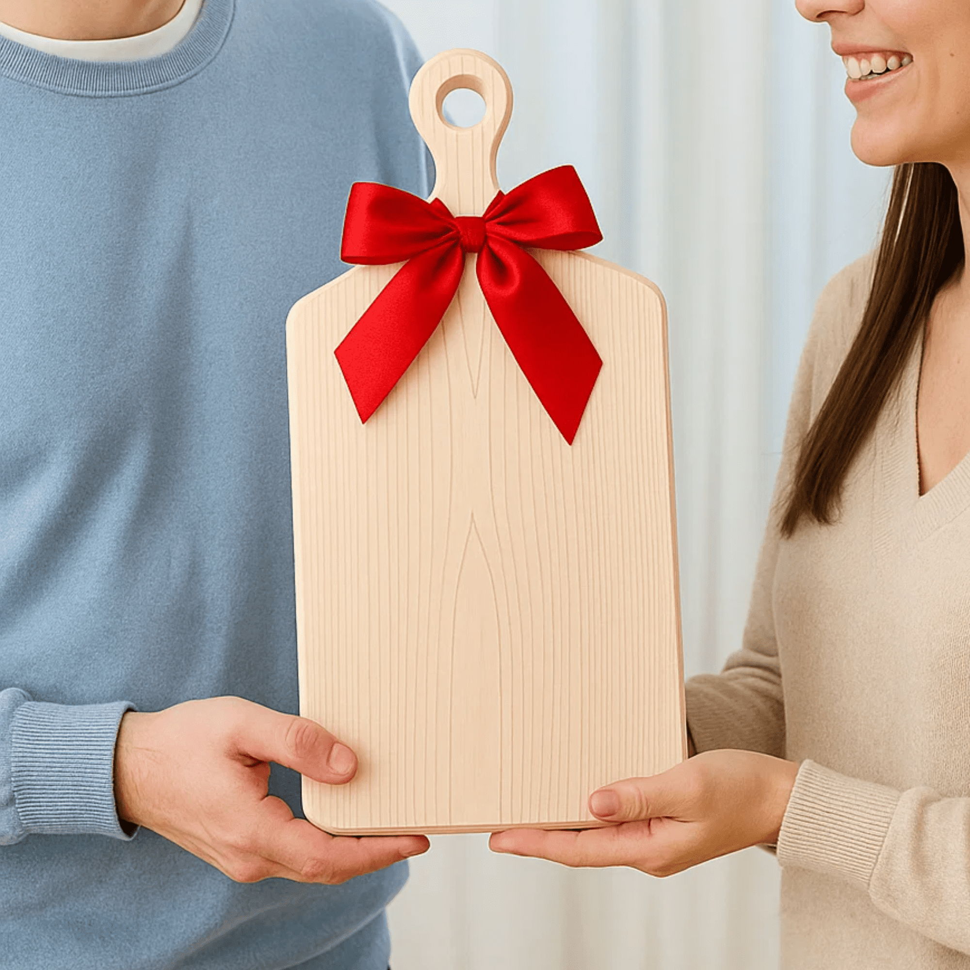 SELECLINE Hinoki Cypress Cutting Board with Handle, 16.5x7.9", 1" Thick, Handmade, Made in Korea