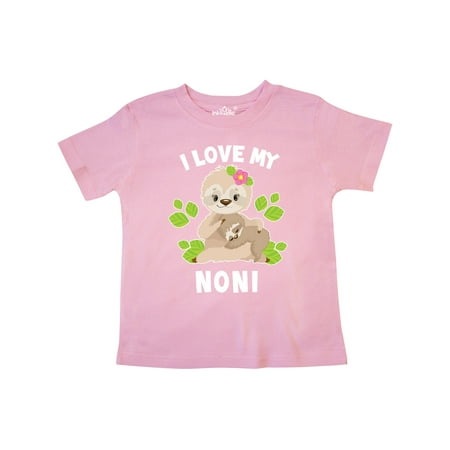 

Inktastic Cute Sloth I Love My Noni with Green Leaves Gift Toddler Boy or Toddler Girl T-Shirt