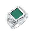 thumbnail image 3 of RYLOS Men's Rings Sterling Silver Designer Ring With Diamonds and Green Quartz Rings For Men Size 12, 3 of 6