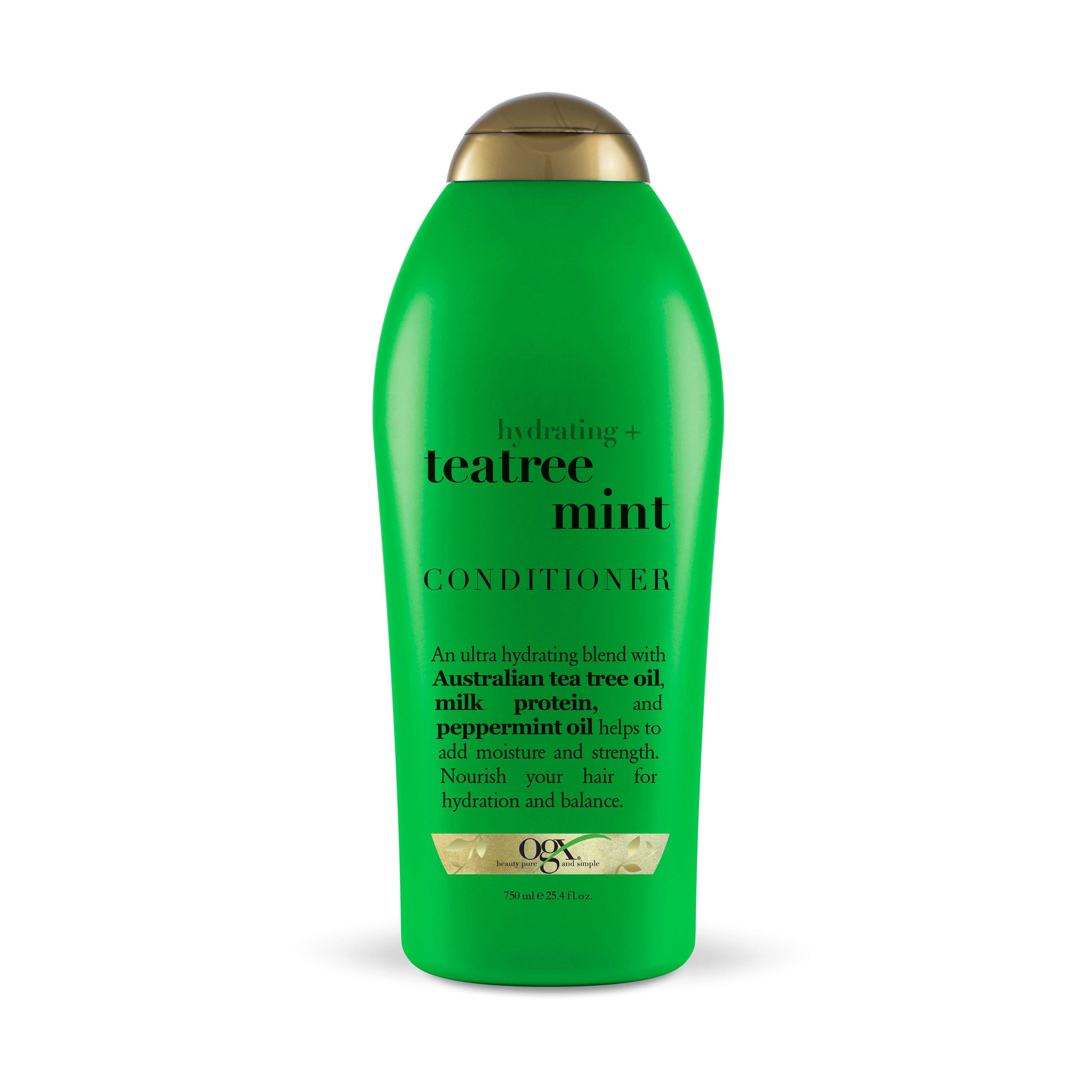 OGX Hydrating + Tea Tree Mint Moisturizing & Invigorating Scalp Daily Conditioner with Peppermint Oil & Milk Proteins, 25.4 fl oz