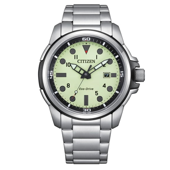 Citizen Eco-Drive Men's Sea Land Stainless Steel Green Dial Watch - AW1800-89X