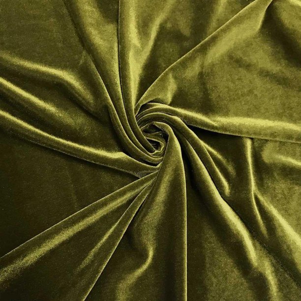 Stretch Velvet Fabric 60'' Wide by the Yard for Sewing Apparel Costumes Craft (Olive) Walmart