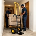 thumbnail image 3 of 2 in 1 Hand Truck Dolly Cart Convertible 4 Wheel Platform Cart with Swivel Wheels 330 Lbs Capacity Heavy Duty Metal Moving Cart for Warehouse, Garden, Grocery, Black, 3 of 17
