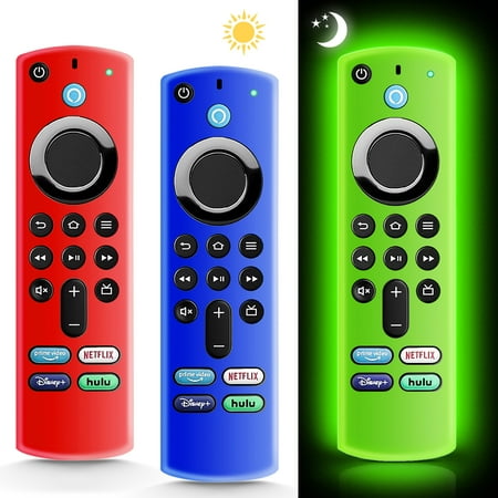 (3 Pack) Fire Stick Remote Cover for Alexa Voice Remote 3rd Gen,Silicone Case for Fire TV Stick 4K/Max Glow Green&Red&Blue
