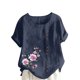 thumbnail image 1 of Camisetas de Manga Corta para Mujeres, Camiseta de Manga Corta Impresa Casual Hecha de 95% Poliéster 5% Spandex para Todas las Estaciones, Camisetas de Manga Corta para Mujeres, 1 of 3
