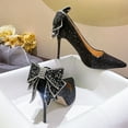 thumbnail image 4 of YYYTop Heels for Women, Pointed Toe High Heels for Women Pointed Slim Heel Wedding with Crystal Bow High-End Sequin Bridesmaid Shoes Slingback Heels for Women On Clearance, 4 of 7