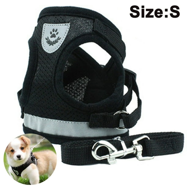 Juego de arnés y correa para perros, arnés acolchado de malla suave para cachorros y gatos, arnés de pecho transpirable ajustable reflectante para caminar, correr, entrenar Xemadio 2034455-1