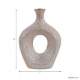 thumbnail image 4 of Oval Cutout Vase for Living Room Decor - Modern Ceramic Flower Vase for Home, Bedroom Vanity, Office, and Table Accents - Tall Textured Design for Shelf and Entryway Decor - 10", Gold, 4 of 11