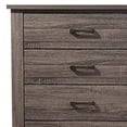 thumbnail image 2 of Rustic Tall Dresser 5 Drawer Chest - Oak Gray Finish, Bar Handles, 49 Inch Wide, 2 of 5