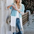 thumbnail image 1 of Styesk Cardigan pour Femmes Dames Cardigan à Panneaux à Rayures Contrastantes avec Poches Veste Longue, 1 of 7