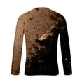 thumbnail image 4 of Royisotas Mens Shirts Big and Tall Pullover Tops Athletic Winter Graphic Long Sleeve Casual T Shirts for Men Brown, 4 of 5