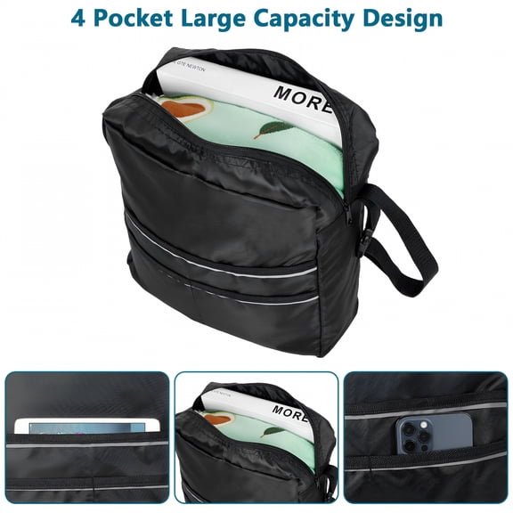 GASTROPOD Wheelchair Bag,Large Capacity Wheelchair Pouch with Secure Reflective Strip Waterproof Walker Storage Pouch Adjustable Electric Wheel Chair Backpack Bag for