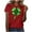 Red(Type 83), variant on T Shirts for Women Summer Tops Four-Leaf Clover Graphic Tee Short Sleeve Vacation Casual Patricks Blouses