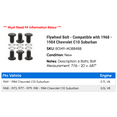 thumbnail image 2 of Flywheel Bolt - Compatible with 1968 - 1984 Chevy C10 Suburban 1969 1970 1971 1972 1973 1974 1975 1976 1977 1978 1979 1980 1981 1982 1983, 2 of 2