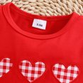 thumbnail image 4 of Xudanell Newborn Girl Clothes Baby 2 Piece Outfits Girl Heart Printed Short Sleeved Set Tops Plaid Shorts Trendy Red 6-9 Months, 4 of 7