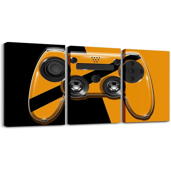 Hieng Gamer Canvas Wall Hieng for Living Room Bedroom Boys Gaming Picture Wall Decor for Kids Yellow Black Video Game Office Wall Decorations Hiengwork Posters Wall Painting