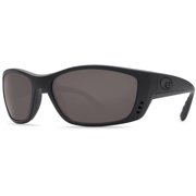 Costa Del Mar Mens Fisch Rectangular Sunglasses, Blackout/Grey Polarized-580P, 64 mm