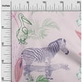 thumbnail image 2 of oneOone Cotton Poplin Light Pink Fabric Tropical Doodled Animals With Leaves Fabric For Sewing Printed Craft Fabric By The Yard 56 Inch Wide, 2 of 4