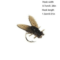 Mikilon fishing gear, fishing lures fishing baits, Fly Fishing Bait 30PCS 2024 New Fly Hook Soft Bait Add Fish Attractant Fishing Gear, Brown