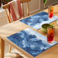 thumbnail image 4 of Abstract Pine Trees Placemats Set of 4 Blue Forest Fogged Mist Contemporary Zen Place Mats Indoor Wipeable Table Mats Washable Cloth Dining Table Placemats for Kitchen Holiday Party Decor 13x19 Inch, 4 of 9