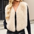 thumbnail image 4 of cocolona Fuzzy Vest for Women Sleeveless Open Front Cropped Winter Warm Coat for Party Evening, 4 of 5