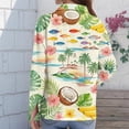 thumbnail image 5 of Hawaiian Shirts for Women Plus Size: Cool Summer Luau Shirt Hawaii Tropical V Neck Button up Tops Gold XL, 5 of 5