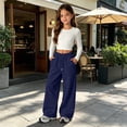 thumbnail image 5 of Wide Leg Sweatpants for Girls Baggy Straight Sweat Pants School Running Casual Elastic Waist Joggers Trousers Teen Kids Trendy Pull on Sweatsuits Bottom, 5 of 6