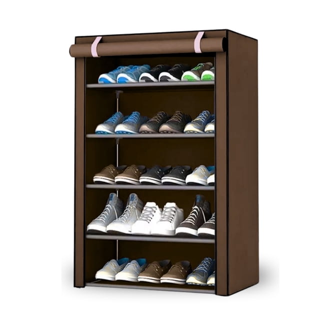 Zapatera de 5 Niveles Multifuncional | Estante para Zapatos | Almacenamiento de Calzado de Acero Inoxidable | Closet Organizador para Tenis | Tela Impermeable