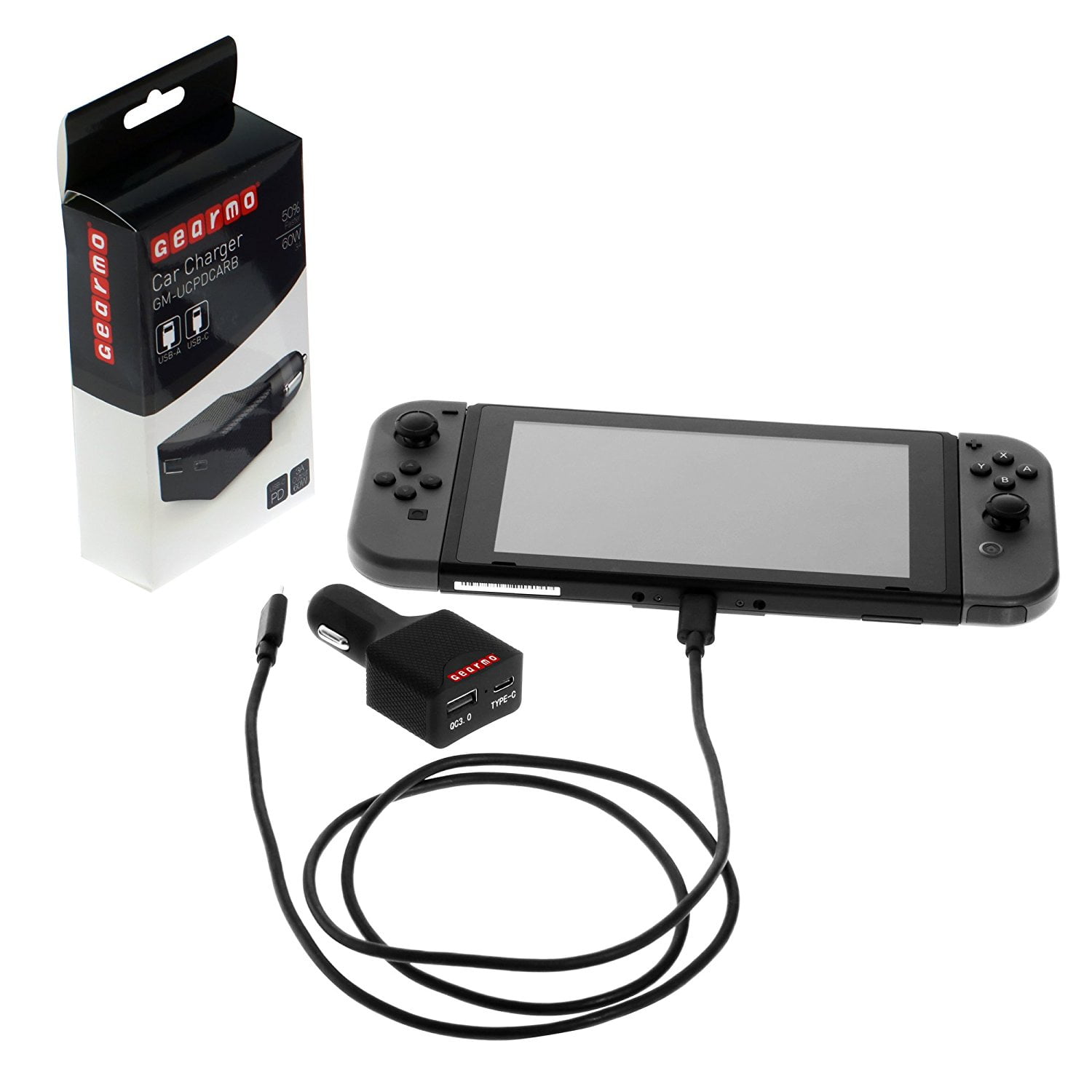 Nintendo Switch USBC Car Charger 45Watt, Also Charger your Iphone and