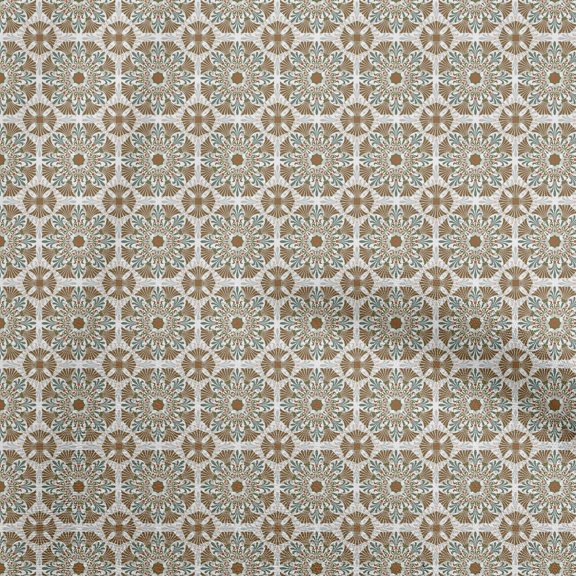 oneOone Cotton Poplin Brown Fabric Arabic Moroccan Diy Clothing Quilting Fabric Print Fabric By Yard 56 Inch Wide