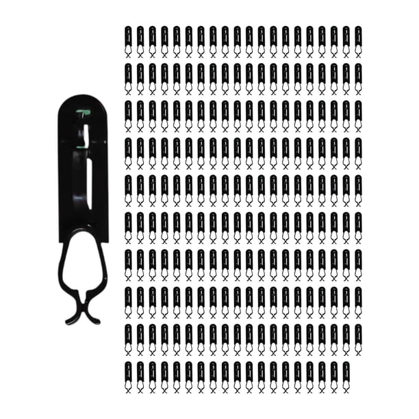 200 ganchos para luces de Navidad para colgar adornos navideños Negro