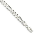thumbnail image 3 of Sterling Silver Rhodium-plated 7.75mm Figaro Chain Bracelet Size 8, 3 of 4