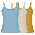 thumbnail image 4 of fatyb Women's 3 Pack Ribbed Tank Tops Scoop Neck Spaghetti Strap Cami Shirts Slim Crop Going out Shirts, 4 of 6