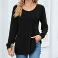 thumbnail image 2 of Maean Women's Blouse Pleated Crewneck Tunic Blouses Causal Dressy Long Sleeve Fall Trendy Tops, 2 of 7