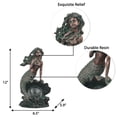 thumbnail image 2 of TERESA'S COLLECTIONS 12" Mermaid Garden Statue with Solar Outdoor Light, Bronze Patina Resin Sculpture, 2 of 7