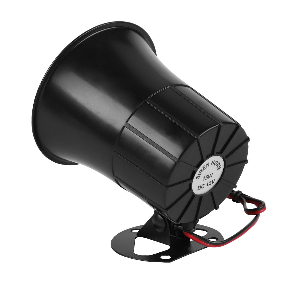 Mini Siren Security Alarm  Speaker Horn Black 15W 12V 110dB HS-4B 