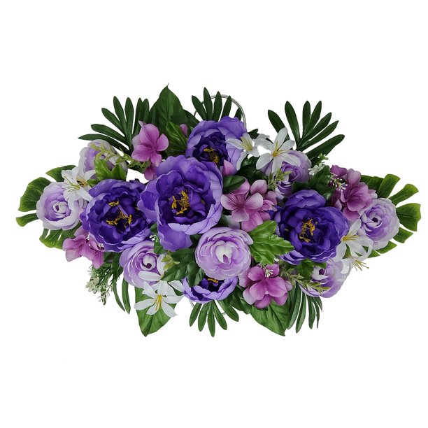 Mainstays 27.75" Artificial Flowers Headstone Spray, Peony, Hydrangea