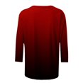 thumbnail image 4 of Birdeem T-Shirt Mode Femme Imprimé Ample Manches 3/4 Blouse Col Rond Hauts Décontractés, 4 of 12
