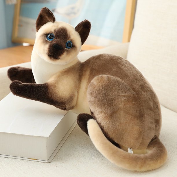 20-45CM Cute Simulation Cats Plush Toys Stuffed Animal Siamese Cat Doll for Children Kids Real life Toy Home Decor Birthday Gift325cm Deng Xun unisex