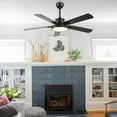 thumbnail image 3 of GetLedel 52-in Modern 5-Blade Black LED Ceiling Fan with Light Kit and Remote Control, 3 of 5