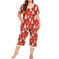 thumbnail image 2 of Christmas Cueply Women Plus Size Pajamas Set Short Sleeve Pjs Sleepwear Loungewear Nightwear with Pockets, 2 of 6