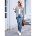 thumbnail image 5 of Womens Jacket Coat Casual Stand Collar Zip Up Fall Fashion Jackets Outfits with Pockets Grey L, 5 of 8